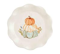 Mud Pie Thanksgiving Salad Plate, Stacked Pumpkins, 8" dia, 1 pc. only