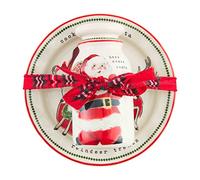 Mud Pie Vintage Milk And Cookie Set; plate 6 1/2" dia | jug 5" x 2 1/2" dia