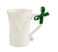 Mud Pie White Christmas Mug, Reindeer, 12 oz