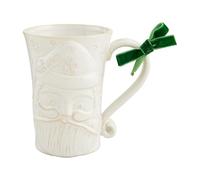 Mud Pie White Christmas Mug, Santa, 12 oz