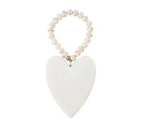 Mud Pie White Marble Christmas Ornament, Heart