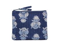 Mud Pie Women's Cornflower Navy Block Print Small Case