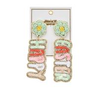 Mud Pie Women's Easter Beaded Earrings, Green