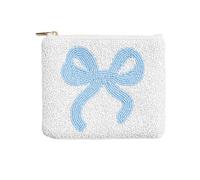 Mud Pie Women's White Bow Beaded Case