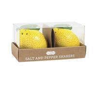 Mud Pie Yellow Ceramic Lemon Salt And Pepper Shaker Set