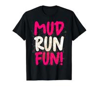 Mud Run Fun Matching Girls Running Team Muddy Obstacle Race Value Graphic T-Shirt, Men, Black, S
