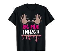 Mud Run Team Women Big Mud Energy Mud Race Muddy Handprints Value Graphic T-Shirt, Men, Black, S