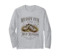 Mud Running Muddy Fun Get Down and Dirty Vintage Long Sleeve T-Shirt