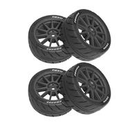 Mud Terrain Tires Beadlock Wheel for 1/10 Remote Control Crawlers Car Set of 4 Heavy Duty Rubber