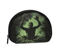 Mud Wraith Print Halloween Coin Purse, Shell Shaped Storage Pouch | Add Spooky Halloween Vibes To Your Daily Carry, Fun Custom Mini Pouch For Halloween Party