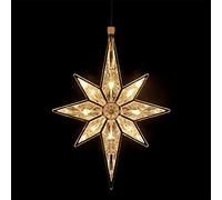 Mudder 10.8 Inch Bethlehem Christmas, Plastic Lighted Star Tree Topper, Large Hanging Stars Window Lights LED Star Window Silhouette Decoration for Holiday