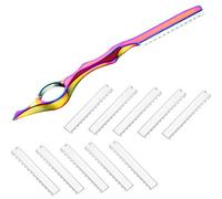 Mudder 11 Pcs Hair Razor for Cutting Thinning Styling Comb, Vivid Neon | Hairdressing Razor with 10 Blades, Ideal at Layering Texturizing Bangs Trimming, Feather Styling Tool Salon Barber Use