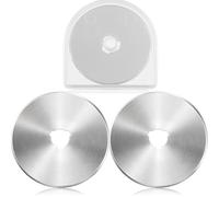 Mudder 2 Pieces Perforating Rotary Cutter Blades Stitch Rotary Replacement Blades with Plastic Box for Crochet Cutting Crafting Sewing Leather Paper Cardstock (Sliver,45mm,Roller)