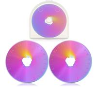 Mudder 2 Pieces Perforating Rotary Cutter Blades Stitch Rotary Replacement Blades with Plastic Box for Crochet Cutting Crafting Sewing Leather Paper Cardstock (Multicolor,45mm,Roller)