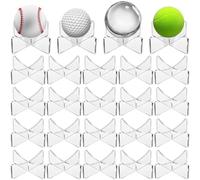 Mudder 24 Pack Basketball Stand 3.54x1.3 Inch Bulk, Acrylic Ball Stand for Display, Clear Holder for Football Basketball Soccer Volleyball Rugby