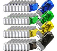 Mudder 24 Pieces Hand Crank Flashlight with LED Self Powered Charging Torch Dynamo for Camping Emergency(Blue, Grey, Yellow, Green)