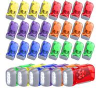 Mudder 24 Pieces Hand Crank Flashlight with LED Self Powered Charging Torch Dynamo for Camping Emergency(Rainbow)