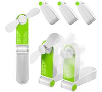 Mudder 3 Pack Portable Pocket Handheld Fans Mini Foldable Personal Travel Hand Summer USB Rechargeable Desk Fans for Home Women Travel Outdoors Or Indoors, 2 Speeds(Green)