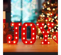 Mudder 3 Pcs Christmas Joy Lighted Sign Light up Joy Letters for Indoor Outdoor Joy Christmas Sign Battery Operated Light Decor for Xmas Party Fireplace Home Decor Birthday Wedding(Red)