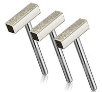Mudder 3 Pieces Grinding Wheel Dresser Tool 120 Grit Diamond Wheel Stone Dresser with Flat Diamond Coated Surface for bench Grinding Deburring Wheels, Silver