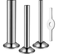 Mudder 4 Pcs Sausage Stuffer Tubes, 3 Sizes Stainless Steel with Ring | Grinder Tubes with Sausage Stuffer Ring for Size 5 Meat Grinder Food Maker Kit