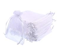 Mudder 50 x White Organza Gift Bags Wedding Party Jewellery 10 cm x 12 cm