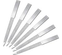 Mudder 6 Pieces Diamond Nail File Stainless Steel Double Side Nail File Metal Buffer Women Men Fingernails Toenails Manicure for Salon and Home, Silver(5 Inch)