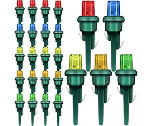Mudder 80 Pieces Christmas LED Replacement Bulbs Outdoor String Light Replacement Bulbs for Christmas Tree Light Supplies(Simple Style,Red, Yellow, Green, Blue, Orange)