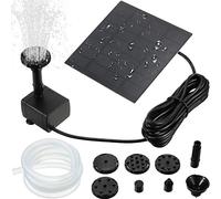 Mudder Solar Fountain Pump 1.5W 200L/H Solar Powered Panel Water Pump Garden Floating Pump with 6 Nozzles, Silicone Clear Tubing for Garden, Pool, Pond, Aquarium, Fountain Supplies