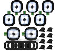 Mudder USB Rechargeable Light with Rubber Piece for LED Beanie Hat Craft Kits, Easy Install and Replaceable Headlamp Cap DIY Unisex Hand Free Headlight Hats for Men and Women (8 Pieces), Green,red