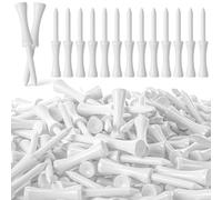 Mudder White Color 300 Pack Step Down Golf Tees Wooden 2-3/4 Inch Bulk Bamboo Golf Castle Tees for Practice Accessories
