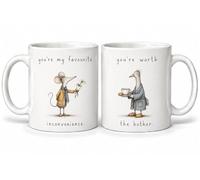 Muddlefolk You’re My Favourite Inconvenience Mug Set - Funny Matching Mugs for Couples & Partners - You’re Worth the Bother - Cute Anniversary, Valentine’s & Birthday Gift - 2 x 11oz Mugs