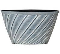 Muddy Hands 12" Garden Bowl Planter 7.5L Outdoor Plant Pot with Drainage Holes - Recycled Plastic Flower Pot for Patio, Balcony & Garden, Round Herb Planter, 31cm Diameter x 16.5cm High (Ebony Grey)