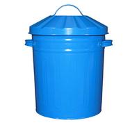 Muddy Hands 15 Litre Small Metal Bin with Lid Recycling Rubbish Waste Paper Dustbin (Blue)