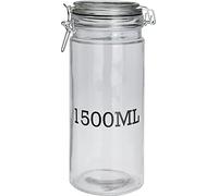 Muddy Hands 1500ml Glass Storage Jar with Lid Clip Top Airtight Kitchen Food Fermenting Preserving Container