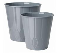 Muddy Hands 22 Litre Decorative Plastic Planter - Stylish Indoor & Outdoor Plant Pot for Home & Garden Decor, Textured Design, No Drainage Holes, Lightweight Flower Container (2, Grey)