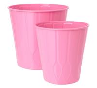 Muddy Hands 22 Litre Decorative Plastic Planter - Stylish Indoor & Outdoor Plant Pot for Home & Garden Decor, Textured Design, No Drainage Holes, Lightweight Flower Container (2, Pink)