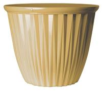 Muddy Hands 22 Litre Decorative Tall Round Plastic Planter Outdoor Garden Flower Herb Tree Ornamental Plant Pot (Blond Yellow)