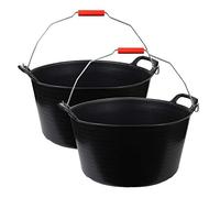 Muddy Hands 25 Litre Black Large Flexi Tub with Carry Handle Versatile Multi Purpose Flexible Rubber Storage Container Bucket (2)