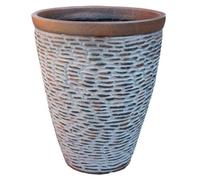 Muddy Hands 27.5 Litre Large Rustic Stone Plant Pot Outdoor Garden Tall Round Flower Tree Plastic Planter