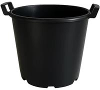 Muddy Hands 30 Litre Large Plastic Plant Pot with Handles - Heavy Duty Garden Container Planter for Shrubs, Trees & Outdoor Plants - Black (6)