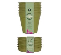 Muddy Hands 5 Pack 4-Inch Bamboo Fibre Plant Pots with Saucers - Indoor & Outdoor Eco-Friendly Planters - Sustainable, Durable & Compostable Plant Pots for Home, Office & Garden (Sage Green, 4 Inch)