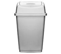 Muddy Hands 50 Litre Large Plastic Swing Bin Flip Top Home Kitchen Rubbish Waste Dustbin (Grey)