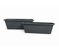 Muddy Hands 60cm Large Garden Planter Trough - Rectangular Plastic Flower Planter Box in Anthracite Grey - Indoor Outdoor Plant Pot for Patio, Balcony, Window Sill, Flowers, Herbs & Plants (2)