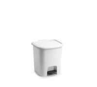 Muddy Hands 7.5 Litre Plastic Foot Pedal Bin Small Bedroom Bathroom Rubbish Recycling Waste Dustbin (White)
