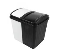 Muddy Hands 80 Litre Black & White Dual Compartment Recycling Bin - 2 x 40L Sections with Swing Lids, Large Kitchen Waste & Recycling Bin, Space Saving Plastic Rubbish Bin for Home or Office