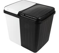Muddy Hands 80 Litre Dual Recycling Bin with Lift Up Lids, 2 x 40 Litre Separate Compartments, Plastic Kitchen Waste & Recycling Bin, Indoor Household Rubbish Bin, Laundry Utility & Office Waste Bin