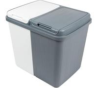 Muddy Hands 80 Litre Dual Recycling Bin with Lift Up Lids, 2 x 40 Litre Separate Compartments, Plastic Kitchen Waste & Recycling Bin, Indoor Household Rubbish Bin, Laundry Utility & Office Waste Bin