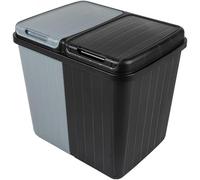 Muddy Hands 80L Dual Recycling Bin with Lift Up Lids, 2 x 40L Separate Compartments, Plastic Kitchen Waste & Recycling Bin, Indoor Household Rubbish Bin, Laundry Utility & Office Waste Bin