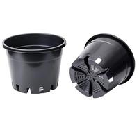Muddy Hands Black Plastic Plant Pots - Ideal for Growing Blueberries - Outdoor Garden Round Nursery Seed Planters (5, 35 Litre)